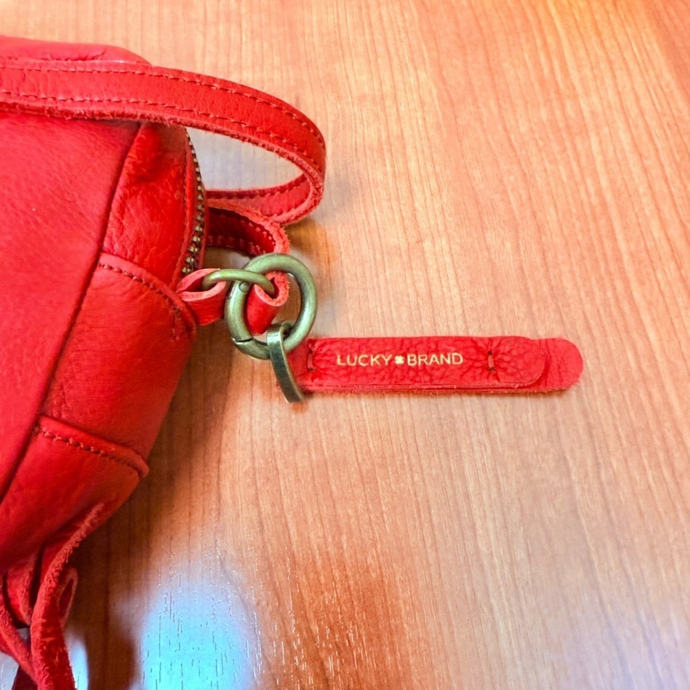 Lucky Brand Kyle Fringed Red Crossbody - Picture 6 of 10